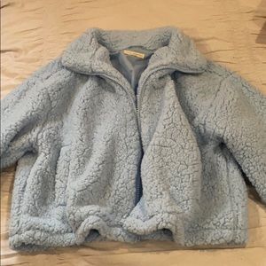 blue teddy jacket from pacsun